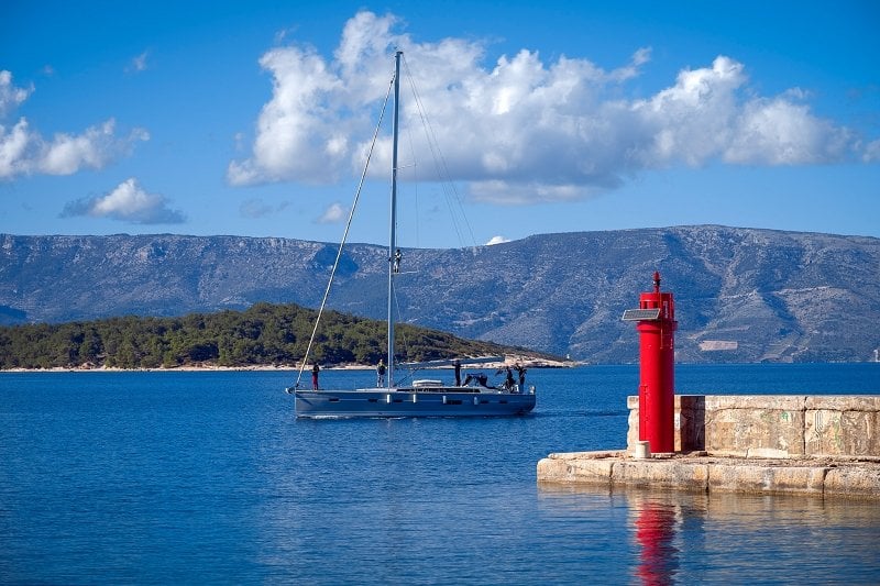 Port of Jelsa on a sunny day Jelsa port